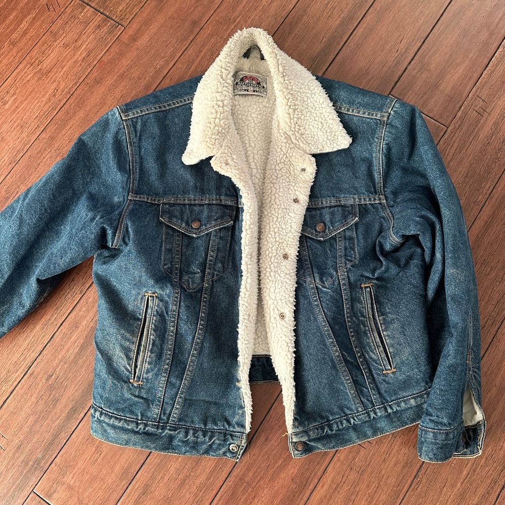 Vintage Denim Sherpa Lined Jacket size: 44